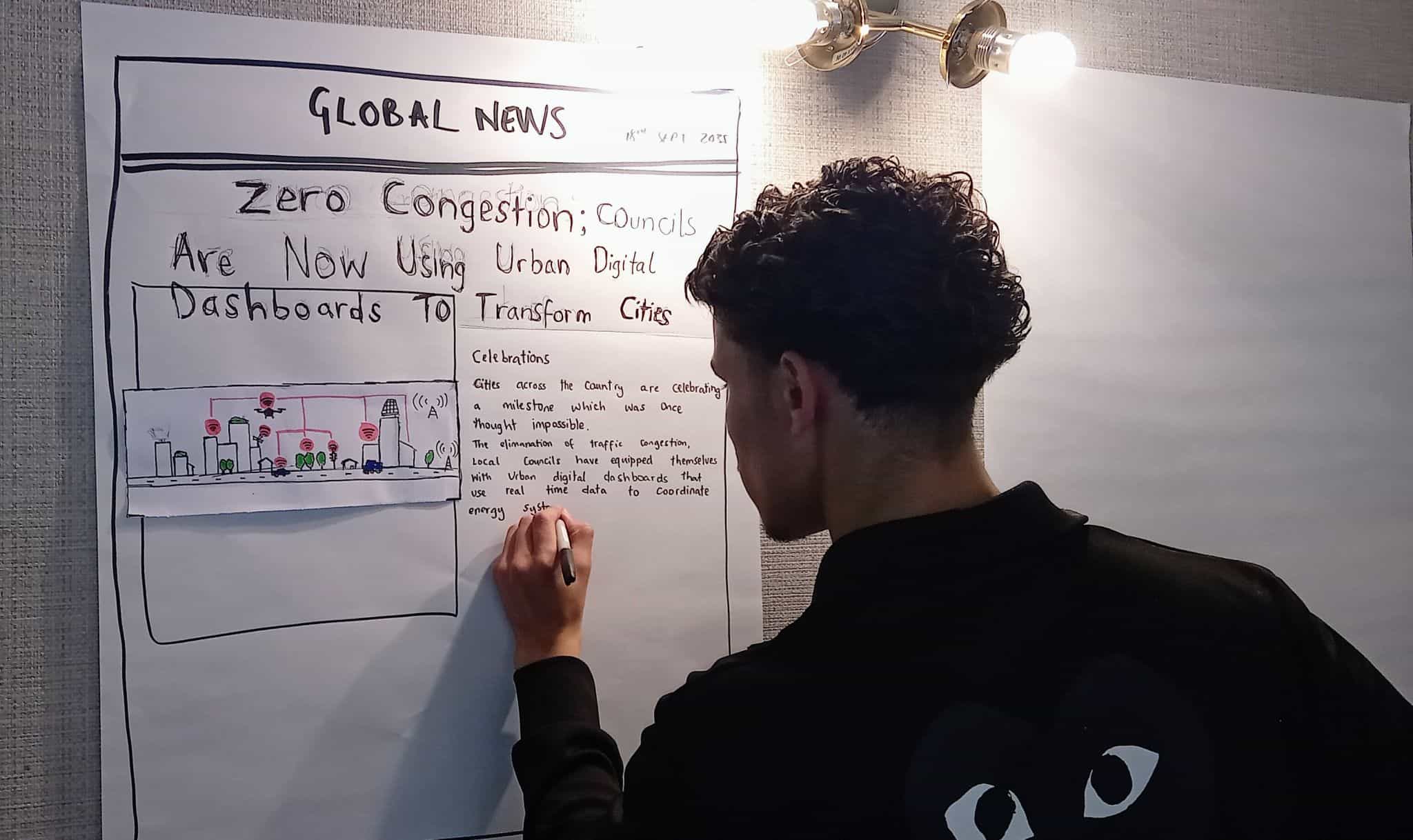 Awwab Abdalsaed (DiveIn PGR - cohort 1) writes the content of a fake newspaper article announcement titled: 