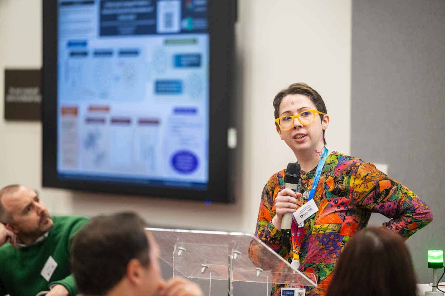 Amparo Gimenez Rios (DiveIn PGR - Cohort 1) presenting his research poster at the Annual Industry Showcase 2025